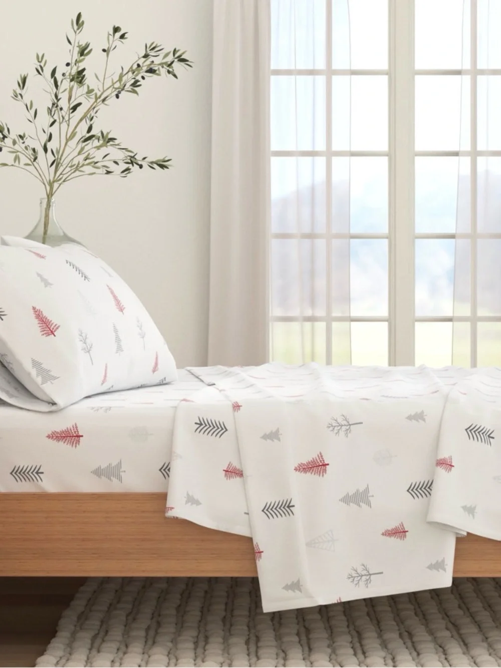 Winter trees- king size, flannel sheet set NEW